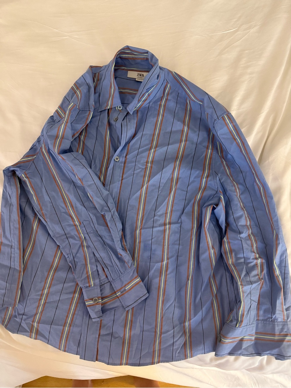 Zara Blue Striped Women’s Button-Up Shirt